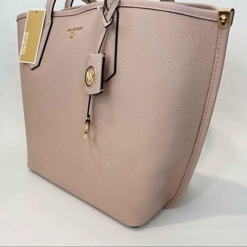 Michael Kors Jane Large Soft Pink Pebbled Leather Tote Bag - Picture 6 of 11